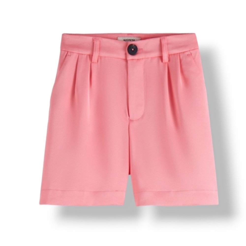 Scotch & Soda High-Waist Draped Satiny Shorts in Pink Lemonade Girls Size 14 NWT - Picture 2 of 5